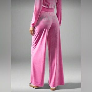 PLAYBOY Women's Pink Velour Rhinestone Pants